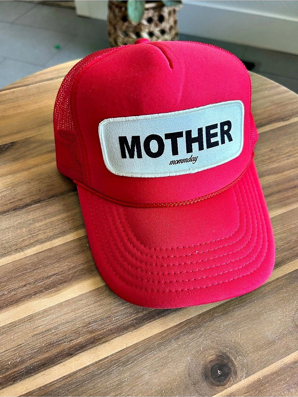 MOTHER Mommday Trucker Hat in Red Like New
